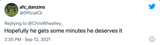 Hy vọng cậu ấy sẽ được ra sân ở đội một vì cậu ấy xứng đáng.