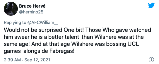 Không ngạc nhiên lắm. Ai đã theo dõi cậu ấy thi đấu đều biết cậu ấy tài năng hơn cả Jack Wilshere trước đây.