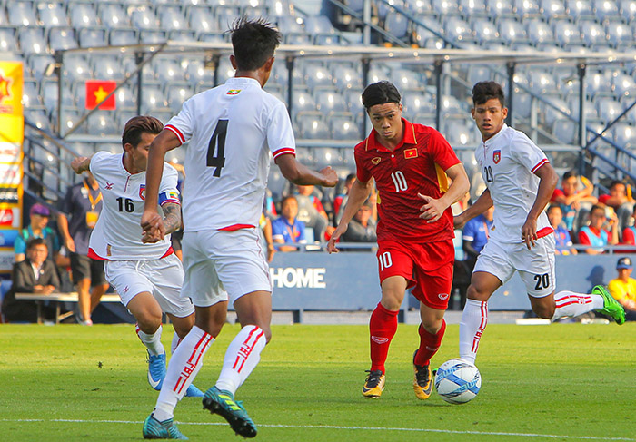 Công Phượng đã có 1 bàn thắng và 2 pha kiến tạo trong trận thắng 4-0 trước U23 Myanmar.