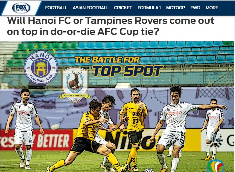 Ảnh bài viết Báo châu Á: Hà Nội vs Tampines Rovers, cuộc chiến 1 mất 1 còn