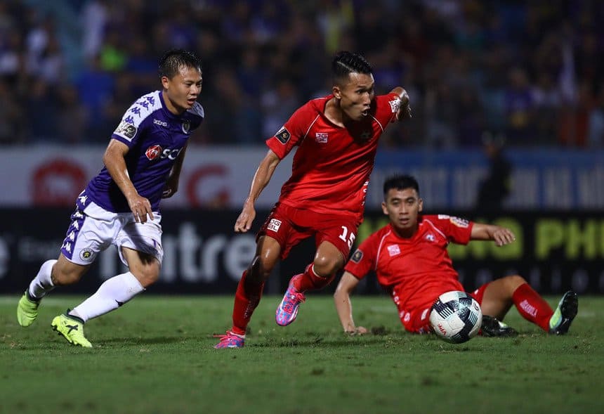 Trận đấu giữa Hải Phòng và Hà Nội luôn rất quyết liệt.