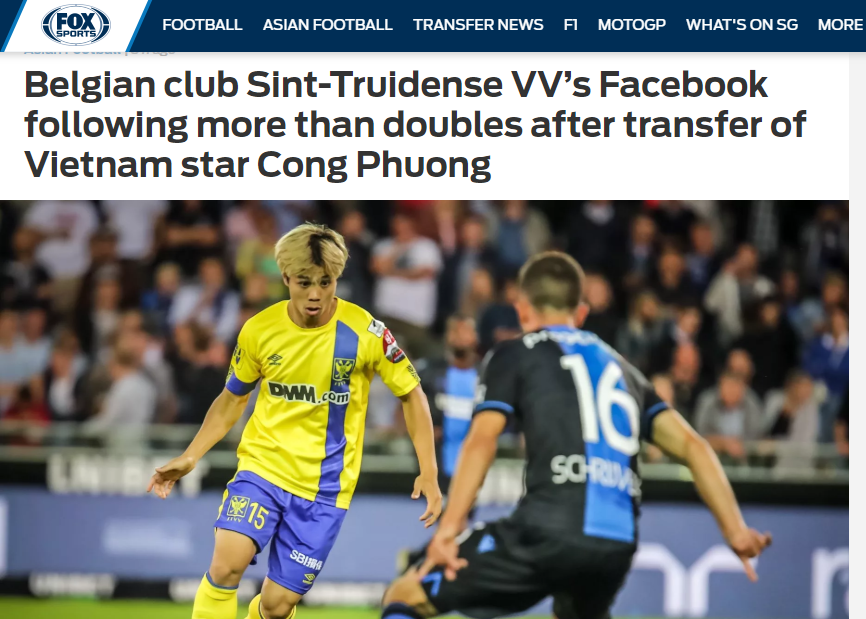 Trang Fox Sports Asia chỉ ra đóng góp quan trọng của Công Phượng dành cho Sint-Truiden.