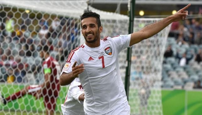 Ali Ahmed Mabkhout là chân sút chủ lực của ĐT UAE trong 3 trận đấu tại vòng loại World Cup vừa qua.