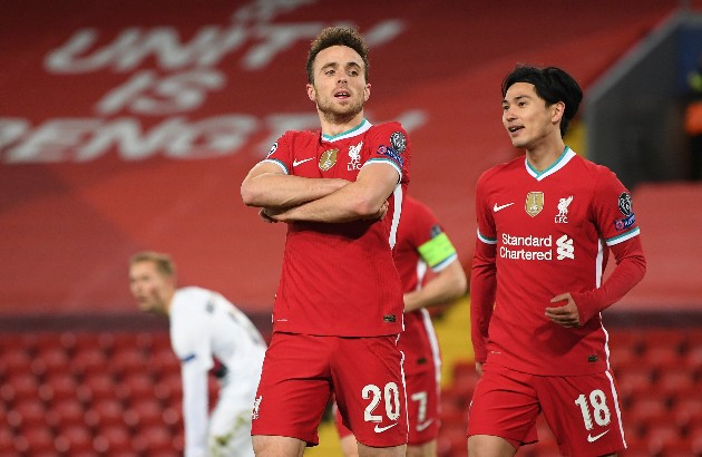 Diogo Jota ghi 1 bàn thắng trong trận đấu gặp Midtjylland tại vòng bảng Champions League.
