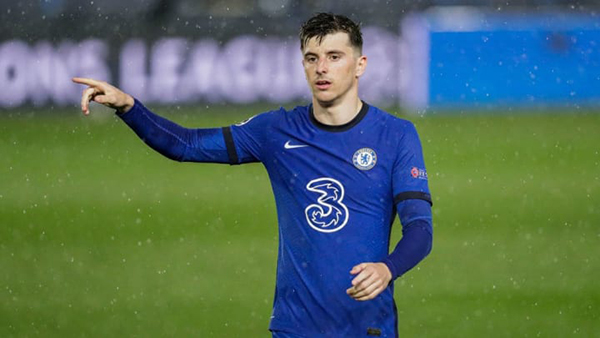 Tiền đạo phải Mason Mount. Số 19 đang là nhân tố có sự ổn định trên hàng công của Chelsea.