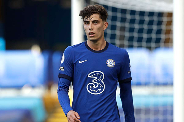 Trung phong Kai Havertz. Cựu cầu thủ của Bayer Leverkusen nhiều khả năng sẽ được bố trí ở vị trí cao nhất trên hàng công.