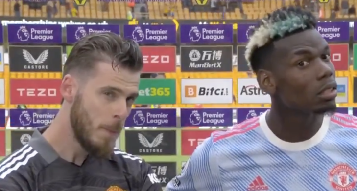 De Gea và Pogba trả lời phỏng vấn sau trận thắng Wolves.