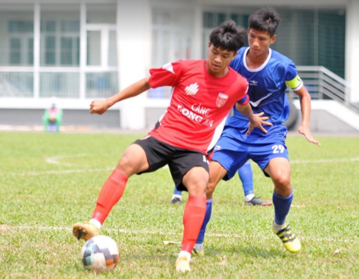 Quốc Trung là nhân tố nổi bật của lứa U19 Long An. Ảnh: Trần Anh Tuấn.