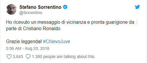 Chia sẻ của Stefano Sorrentino.