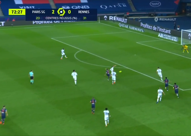 Phút thứ 72, Angel Di Maria hoàn tất cú đúp cho riêng mình bằng pha dứt điểm ấn tượng với chân trái, qua đó ấn định chiến thắng 3-0 cho PSG.