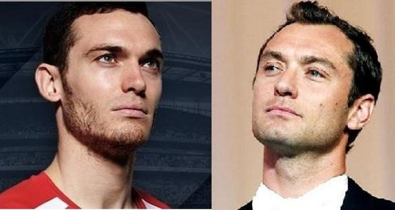Hậu vệ của tuyển Bỉ Thomas Vermaelen và gương mặt Jude Law. Từ nhiều năm nay, Thomas Vermaelen luôn được coi là “người anh em bị thất lạc” của tài tử nước Anh. Ngôi sao 33 tuổi đang đứng trước cơ hội làm nên lịch sử tại World Cup 2018 sau màn thể hiện đáng ngưỡng mộ ở vòng bảng với 3 trận toàn thắng. Tuy nhiên, họ có thể sẽ gặp nhiều khó khăn trong các vòng thi đấu tới khi rơi vào nhánh tử thần với Brazil, Pháp, Argentina.