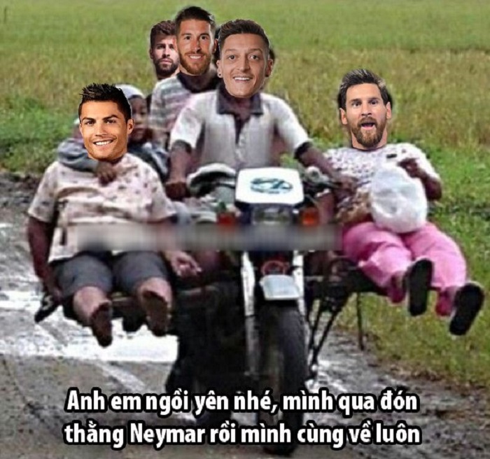 Dàn sao hào hứng trên đường đón Neymar.