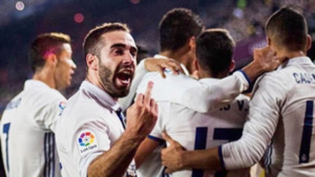 Carvajal ăn mừng chưa đúng mực. Ảnh: Sport