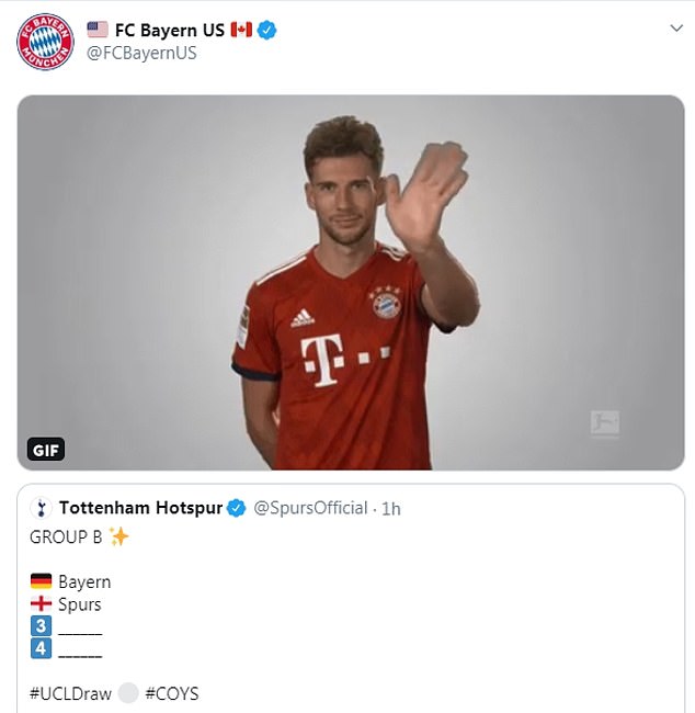 Bayern vẫy tay chào Tottenham khi 2 đội chạm trán ở bảng B.