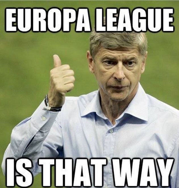 "Europa League ở đằng kia" - Tương tự United, Arsenal cũng sẽ chỉ dự Europa League.