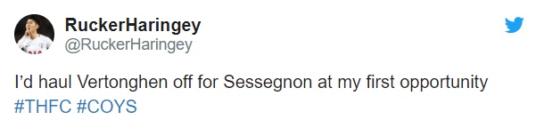 "Tôi sẽ tống Vertonghen ra ngoài lấy chỗ cho Sessegnon ngay ở cơ hội đầu tiên."