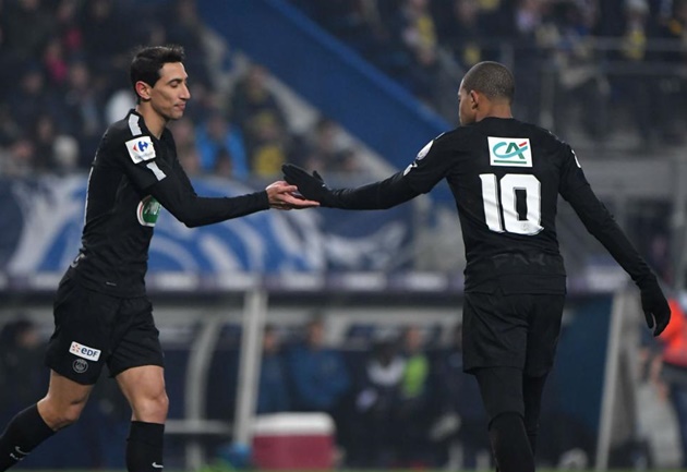 Ở Ligue 1, Kylian Mbappe hưởng lợi lớn từ "Máy kiến tạo" Angel Di Maria (6 lần).