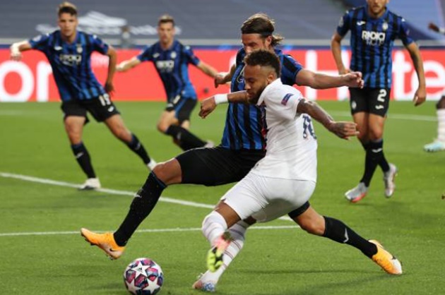 Hans Hateboer của Atalanta là 1 thử thách với tốc độ đáng nể (33,71 km/h) mà Neymar từng đối mặt.