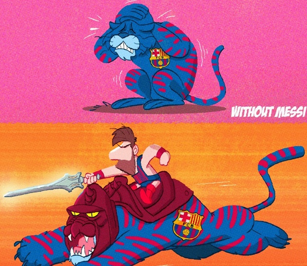 Không còn đội trưởng Argentina, sự yếu đuối của ông lớn xứ Catalonia bị phơi bày.