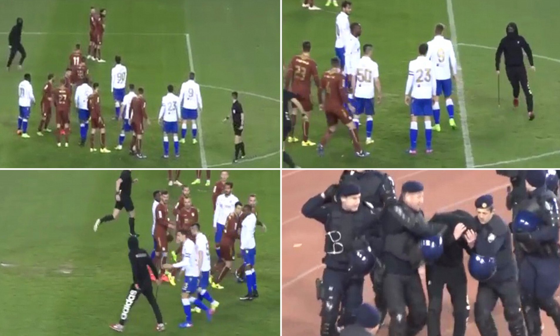 Ảnh bài viết Hooligan cầm thanh sắt lẻn vào sân đuổi đánh trọng tài