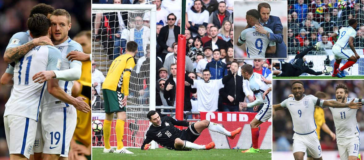 Ảnh bài viết Lão tướng Defoe thông nòng, tuyển Anh thắng dễ Litva