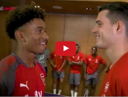 Ảnh bài viết Granit Xhaka so tài với Reiss Nelson ở môn bóng bàn