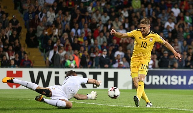 Ảnh bài viết Bàn thắng ấn định tỉ số 2-0 của Ramsey vào lưới Moldova