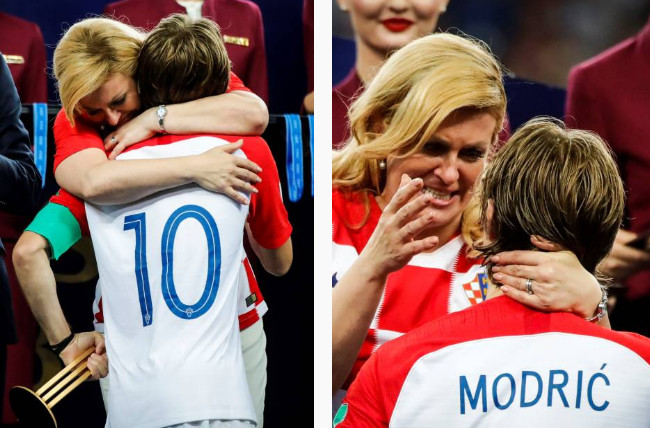Ảnh bài viết Tổng thống Croatia nghẹn ngào lau nước mắt cho Modric trên bục trao giải