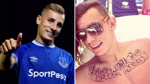 Ảnh bài viết Tân binh Everton bị chỉ trích vì có hình xăm giống... khẩu hiệu của Liverpool
