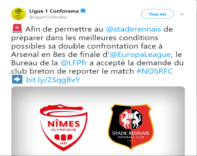 Ảnh bài viết BTC Ligue 1 âm thầm cổ vũ Rennes trước thềm Europa League