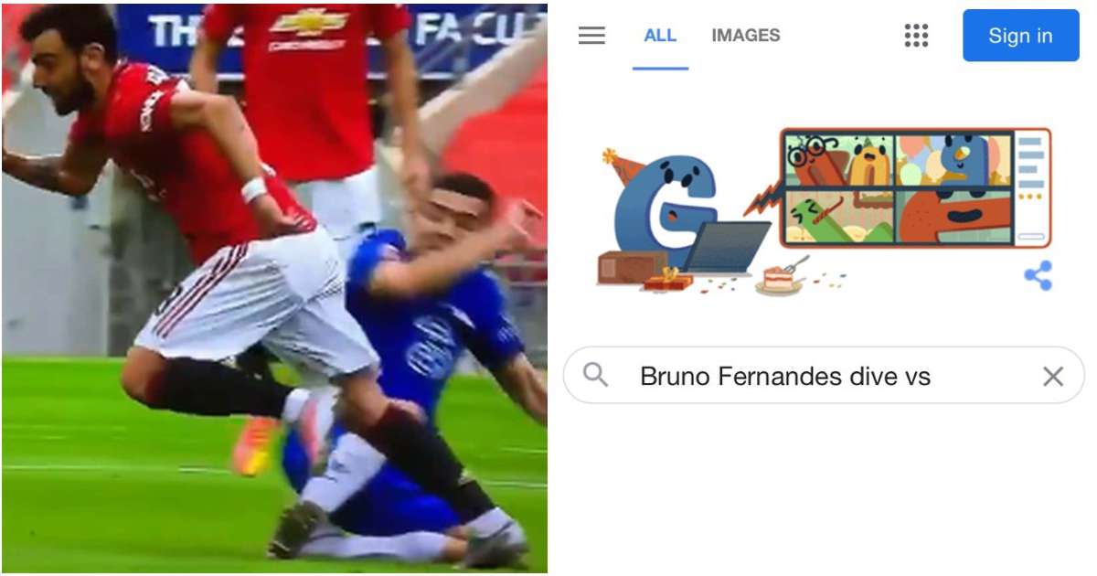 Ảnh bài viết Bật cười với kết quả của Google khi gõ từ khóa 'Bruno Fernandes ăn vạ với...'