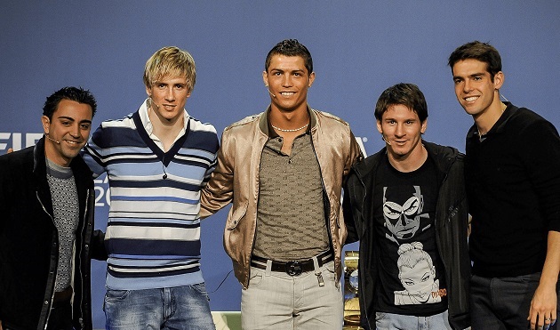 Ảnh bài viết Ngày này năm xưa: Kaka, Torres, Messi như boy band trong đêm vinh danh Ronaldo