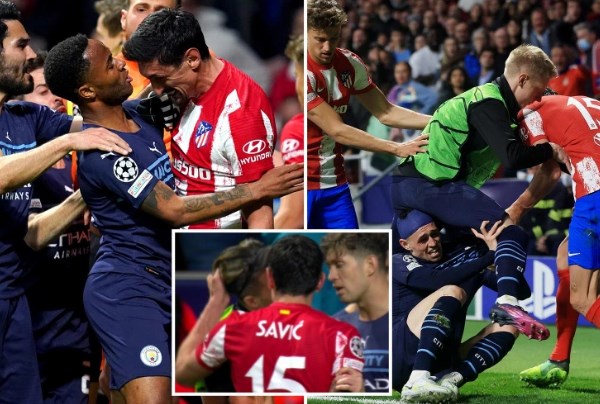 Ảnh bài viết Biến căng ở Metropolitano, Savic một mình "cân" 3 sao Man City