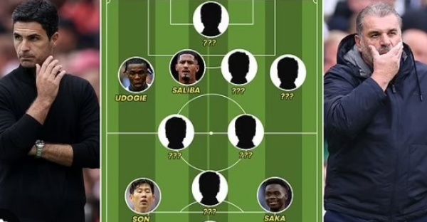 Ảnh bài viết Đội hình kết hợp Tottenham vs Arsenal: Havertz đa năng; Đôi cánh tốc độ