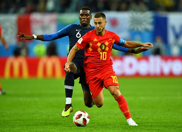 Eden Hazard rất nỗ lực, nhưng vẫn không thể đưa tuyển Bỉ vào chung kết.