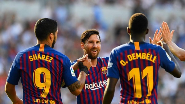 Barca toàn thắng từ đầu mùa, với 12 điểm, và đây là 3 cầu thủ ghi nhiều bàn thắng nhất cho đội: Messi 4 bàn, Suarez 3 bàn, Dembele 3 bàn.