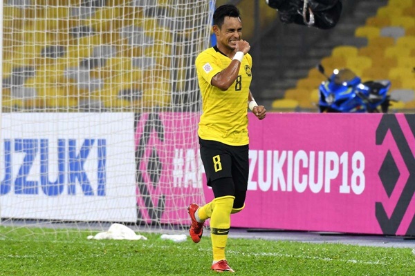 Đội trưởng Zaquan Adha ghi 1 bàn, kiến tạo 1 bàn cho Malaysia ở AFF Cup 2018.