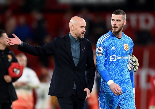 De Gea (phải) đang có phong độ cao sau giai đoạn đầy chật vật dưới thời HLV Erik ten Hag.