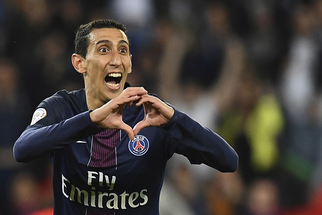 Di Maria mở tỉ số ở phút 57.