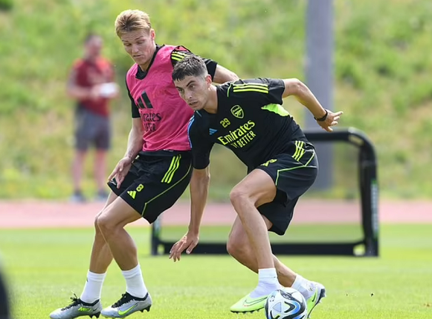 Havertz tập luyện cật lực cho ngày ra mắt Arsenal.