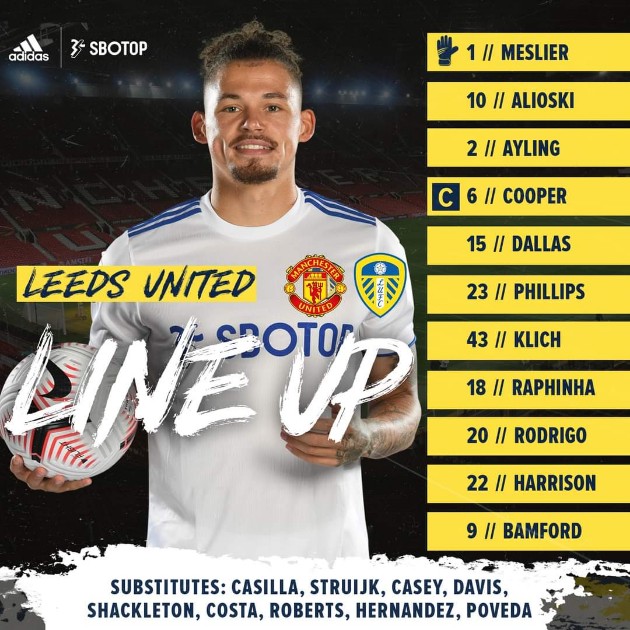 Đội hình ra sân của Leeds United.