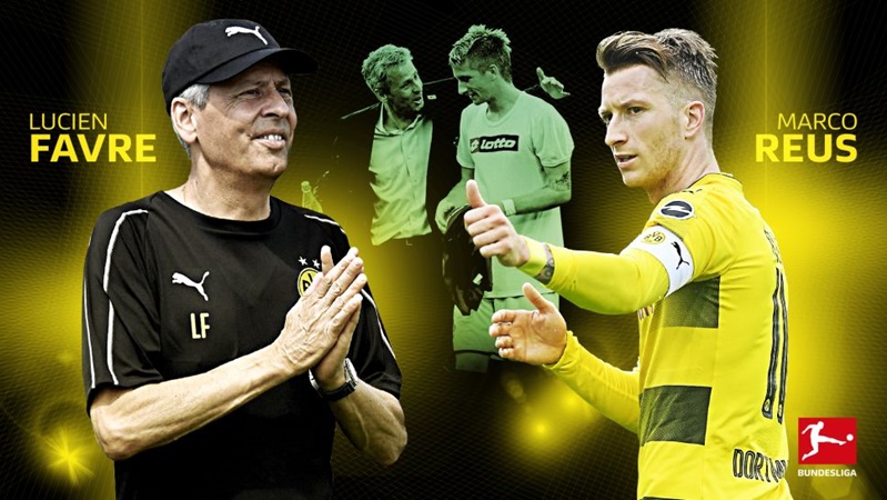 Reus và Favre là 2 cái tên được kỳ vọng nhất bên phía Dortmund. (Ảnh: Bundesliga)