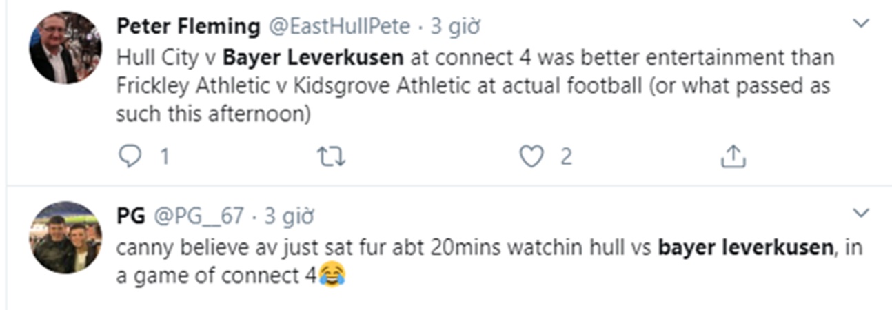 Màn đấu trí giữa Leverkusen và Hull City thu hút rất nhiều sự chú ý từ NHM.