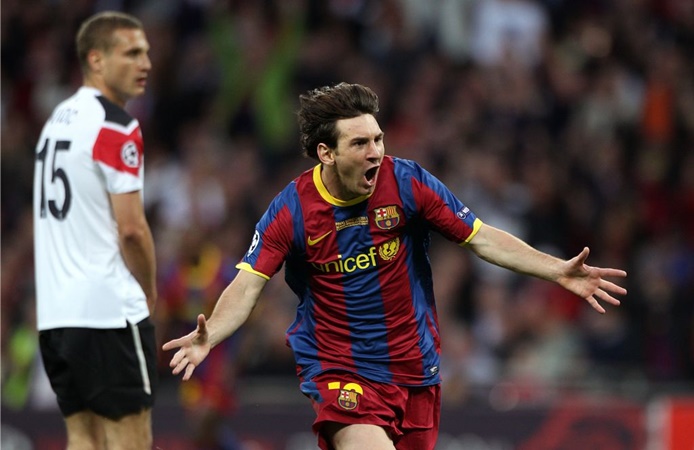 Lionel Messi từng có trận chung kết Champions League 2010/11 xuất sắc trước Manchester United.