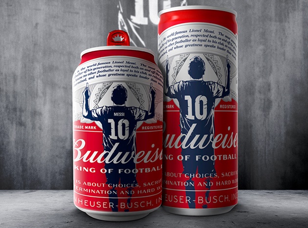 Đây là một cột mốc đặc biệt nên Budweiser, hãng bia chọn Messi làm thương hiệu, ngay lập tức thực hiện động thái tri ân gửi đến số 10 của Barca.