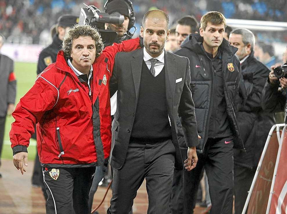 Juanma Lillo và Pep Guardiola.