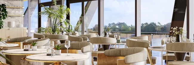 Khu vực ẩm thực thức uống sẽ hoàn thiện với rượu vang, cocktail và rượu sâm panh hảo hạng.