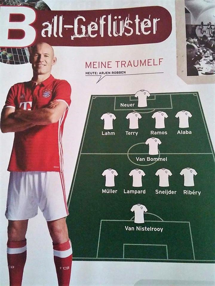 Đội hình tiêu biểu do Robben bầu chọn