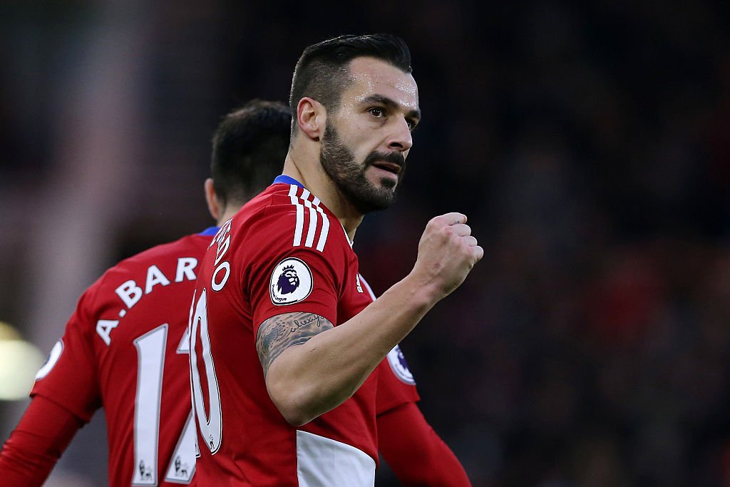 8. Alvaro Negredo, Middlesbrough - Bàn thắng: 5 - Tỉ lệ đóng góp: 27.50%