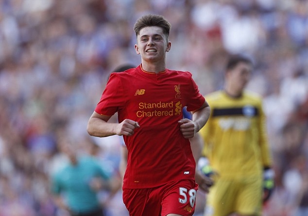 Ben Woodburn ghi bàn ở trận thứ 2 liên tiếp cho Liverpool. Ảnh: Internet.